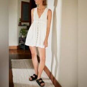 Free People Beach Beige/Oatmeal Colored  Button Down Sleeveless Tunic size XS